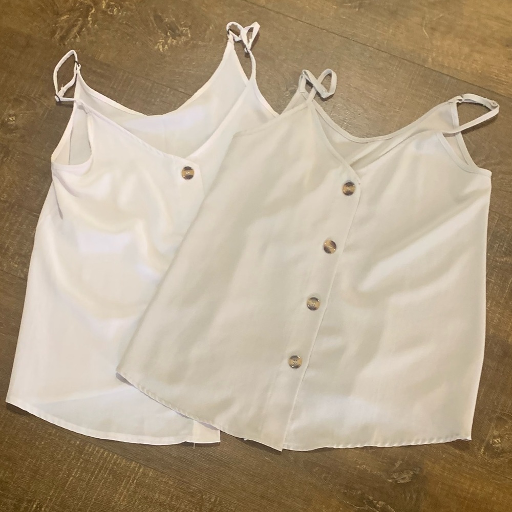 Lot of two button front tanks